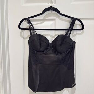 Guess Black Lace Bustier Top